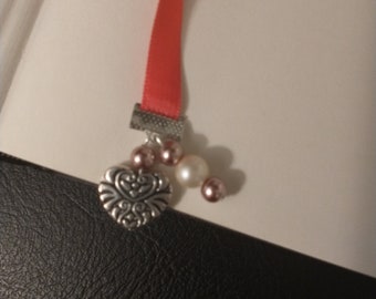 Ribbon bookmark with hearts