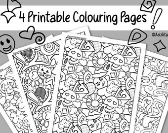 emoji coloring pages etsy