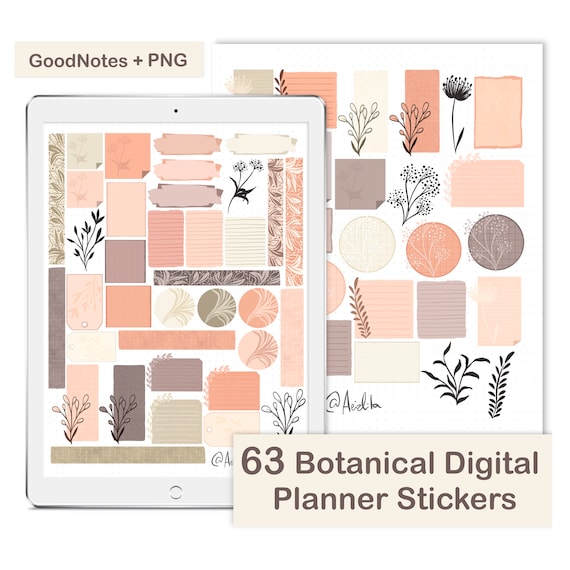 63 Digital Planner Stickers Goodnotes Journal/diary/notebook Etsy