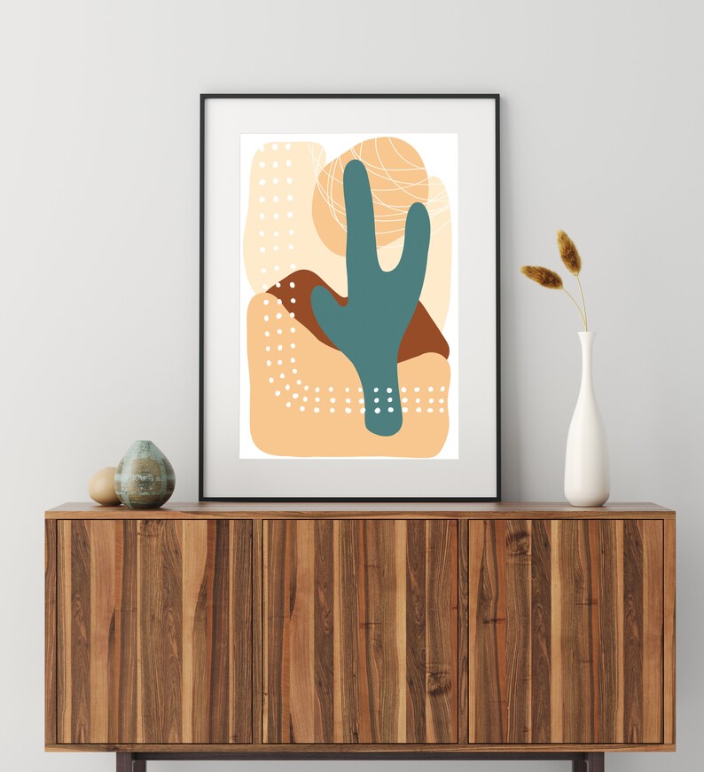 Cactus Desert Minimalist Print Download 8x12'' 24x36'' Abstract ...