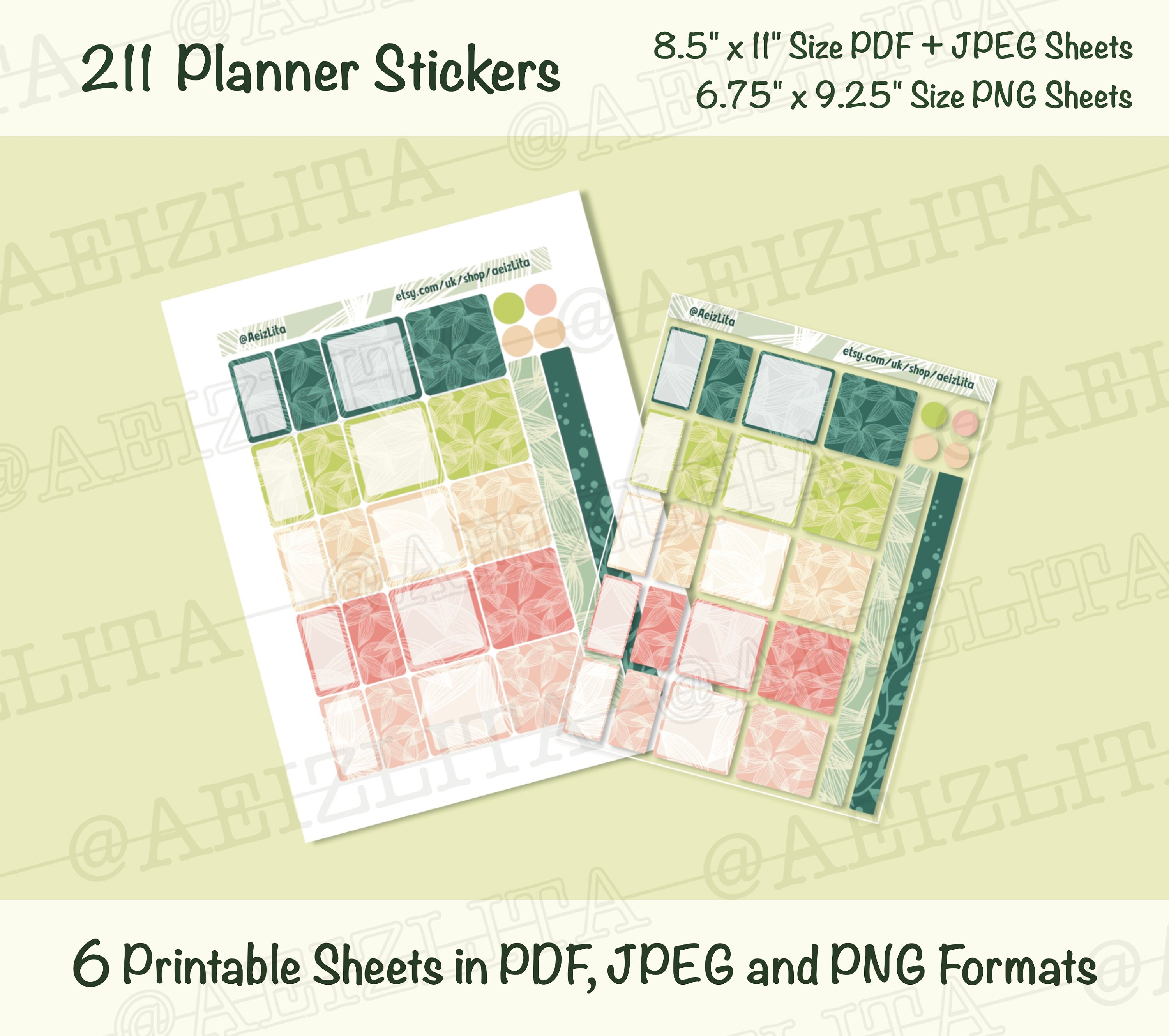 211 Spring Printable Happy Planner Stickers - JPEG/PDF/PNG - Classic ...