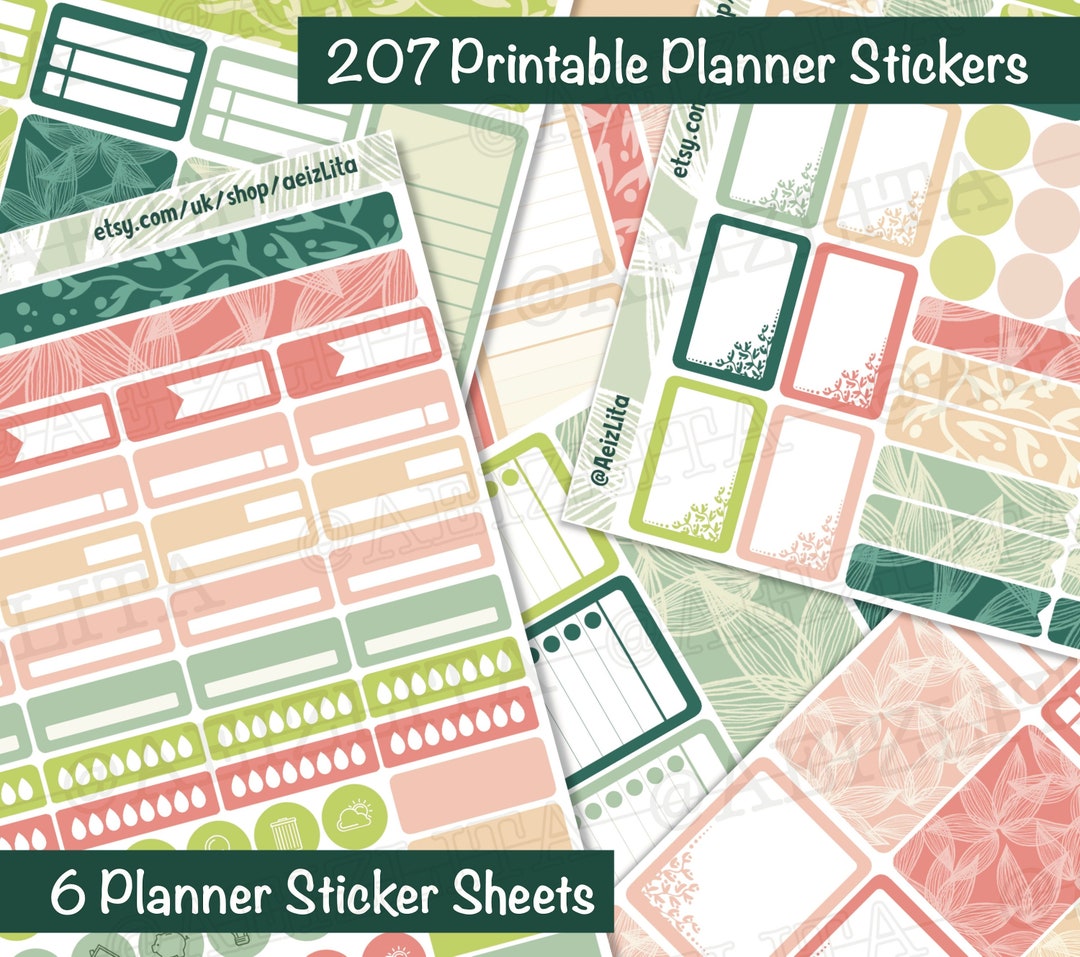 207 Spring Printable Erin Condren Planner Stickers - JPEG/PDF/PNG ...