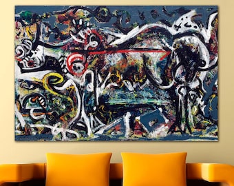 Jackson Pollock Canvas The She Wolf 1943 Reproduction Decor Abstractionism art print Jackson Pollock print decor Large print