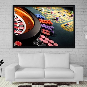 Roulette Ruota tela Las Vegas decor Wheel art Casino decor stampa Poker art Gambling Art stampa Grande poster 3 pannello tela Ufficio arte murale