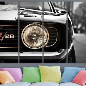 Chevrolet Z28 canvas Camaro decor  Old car art Chevrolet print Retro photo art Sport car canvas Gift to driver decor Muscle car wall art