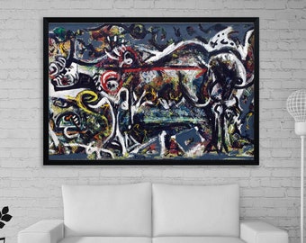 Jackson Pollock canvas She wolf  decor Abstractionism art Reproduction print Jackson Pollock print Painting canvas Artist decor Large print