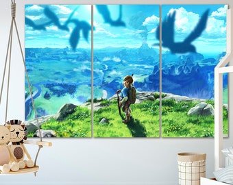 The Legend of Zelda-canvas Zelda-dekor Barnrumskonst Barnrumstavla Videospelskonst Zelda-canvas Present till spelaren Dekor Legend of Zelda-vägg