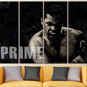 Muhammad Ali canvas Ali decor Motivation art Muscle gym print Sports room art Fitness canvas Workout decor Gym wall art Boxing wall decor
