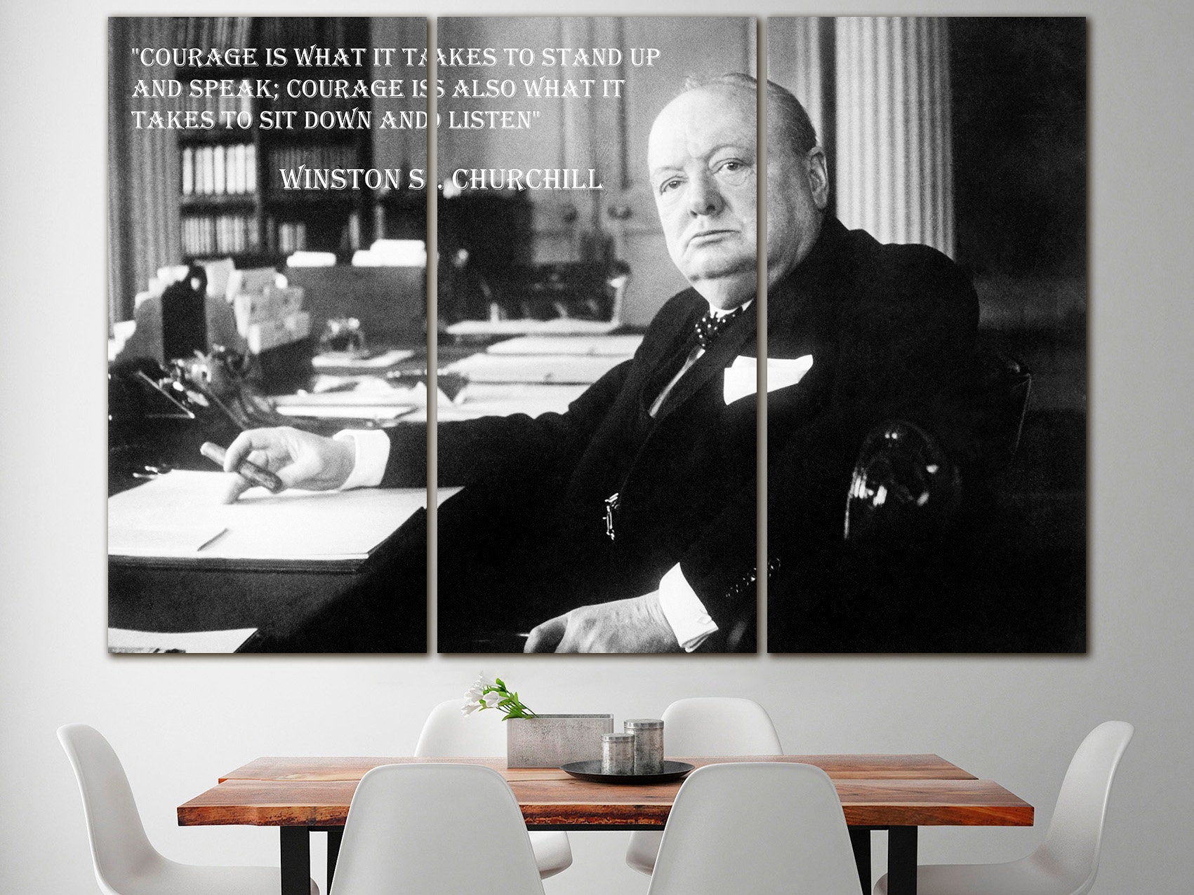 Winston Churchill canvas Churchill quotes decor Motivation art | Etsy