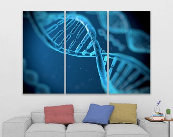 DNA canvas Molecule decor DNA art Abstraction print Biology art Genetic code wall art Gift to the student decor Science poster DNA poster