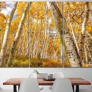 Birch tree canvas Woodland decor Birch tree art Cosplay print Birch forest art Wood canvas Gift to the wife decor Grove poster