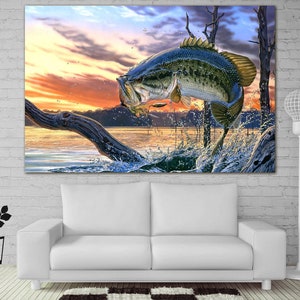 Fly Fishing Canvas Print: Game Fish Wall Art, Sports Decor
