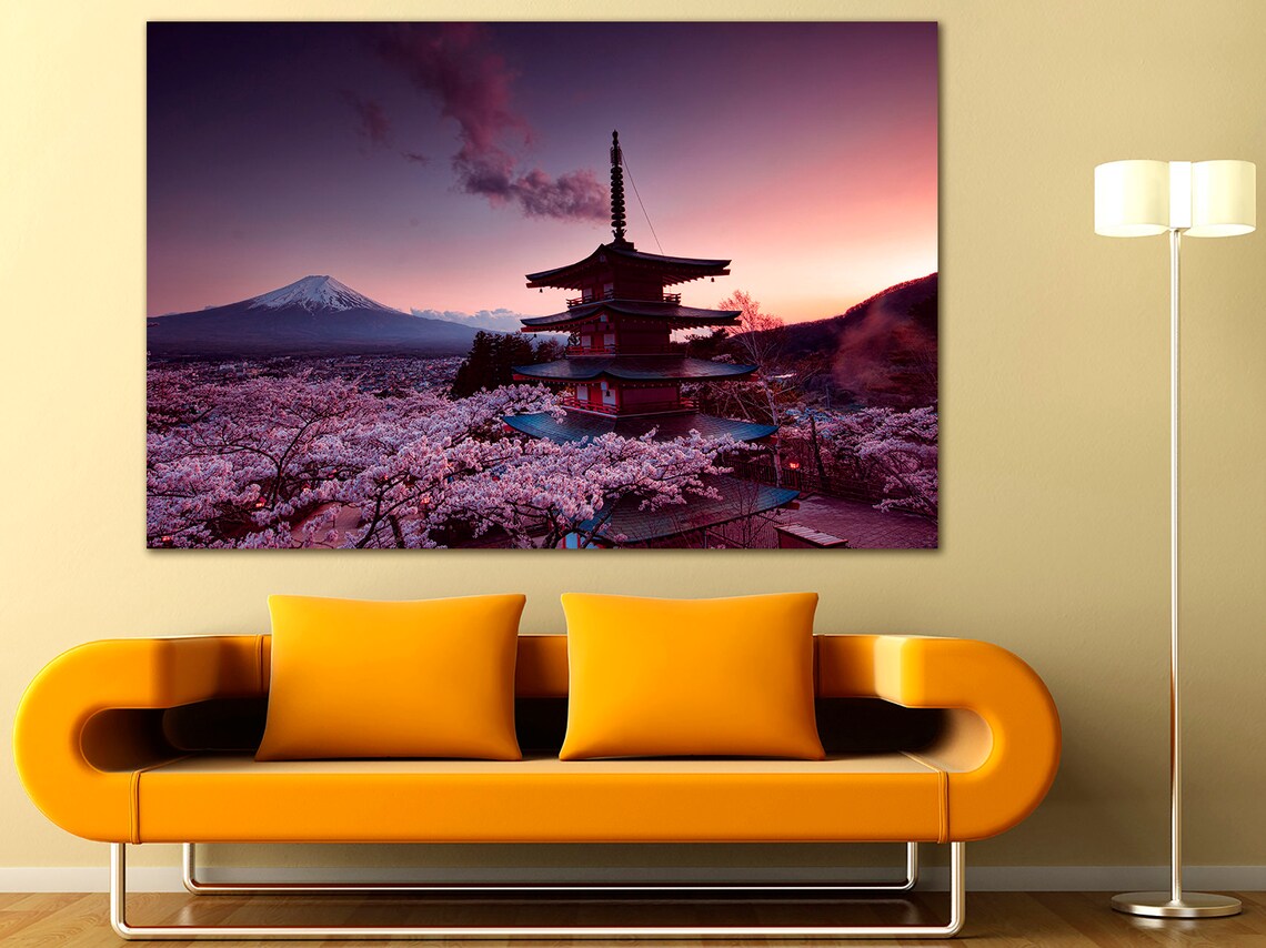 Mountain Fuji Canvas Japan Travel Decor Asian Art Mount Fuji Etsy