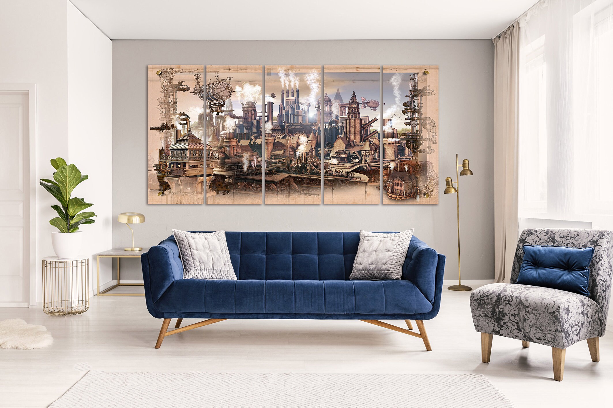 Steampunk Wall Art Vintage Canvas Print Steampunk Style Wall | Etsy