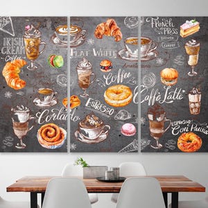 French Cafe canvas Bistro Coffee decor Coffee Shop art Bakery Wall Art Street Cafe mural Dining Room canvas Modern Home Decor Cooking art