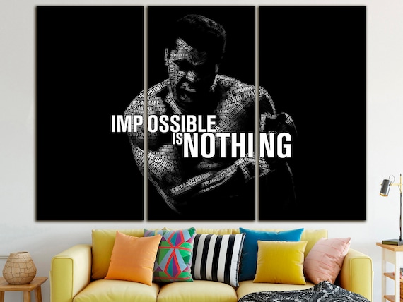 Muhammad Ali Canvas Ali Decor Motivation Art Muscle Gym Print Etsy
