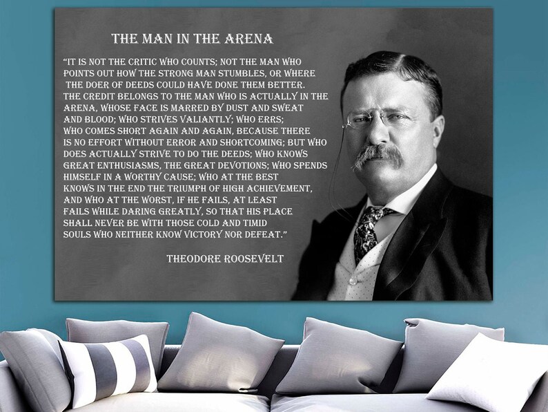 Roosevelt canvas Roosevelt quotes decor Motivation art Etsy