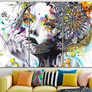 Girls fashion canvas Girls decoración dormitorio arte moderno Impresión romántica chica hermosa mujer arte acuarela arte Paris canvas Regalo a la esposa
