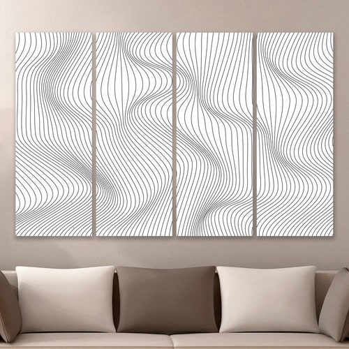 Black and White abstract canvas Modern art print Abstract decor Line art decor Living room shops print Painting canvas Optical illusion print