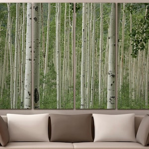 Birch tree canvas Woodland decor Birch tree art Cosplay print Birch forest art Wood   canvas Gift to the wife decor Grove poster