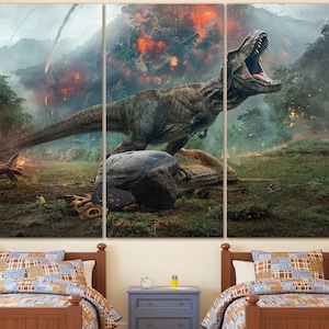 Dinosaur Wall Art Canvas Print T-Rex Wall Decor Children Room Wall Art Kids Room Wall Decor Boys Bedroom Decor Nursery Dinosaur Wall Decor