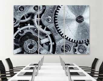 Uhrwerk Zahnräder Leinwand Kunst: Industrie Zahnrad Wand Dekor