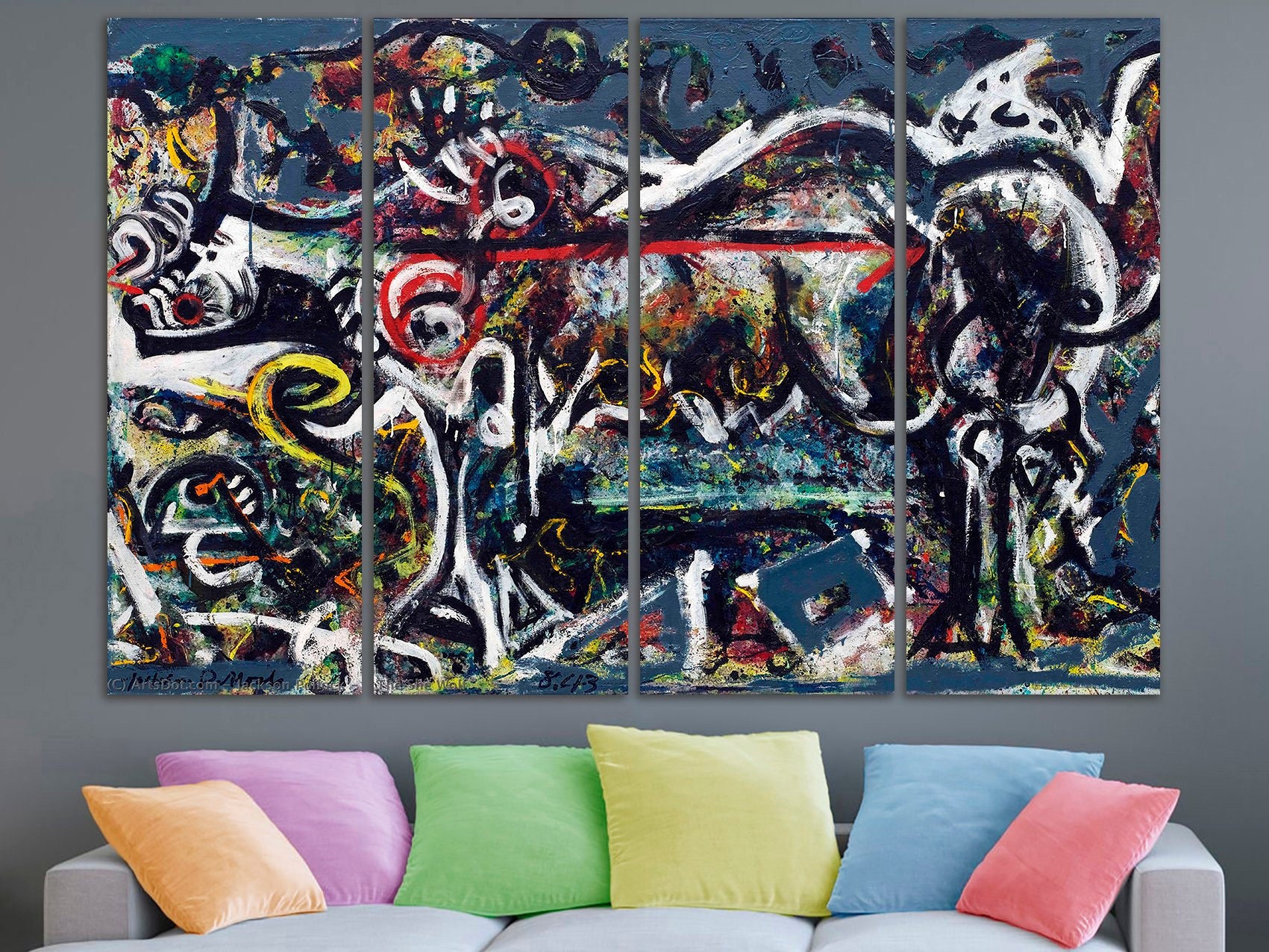 Jackson Pollock Canvas She Wolf Decor Abstractionism Art Etsy Ireland