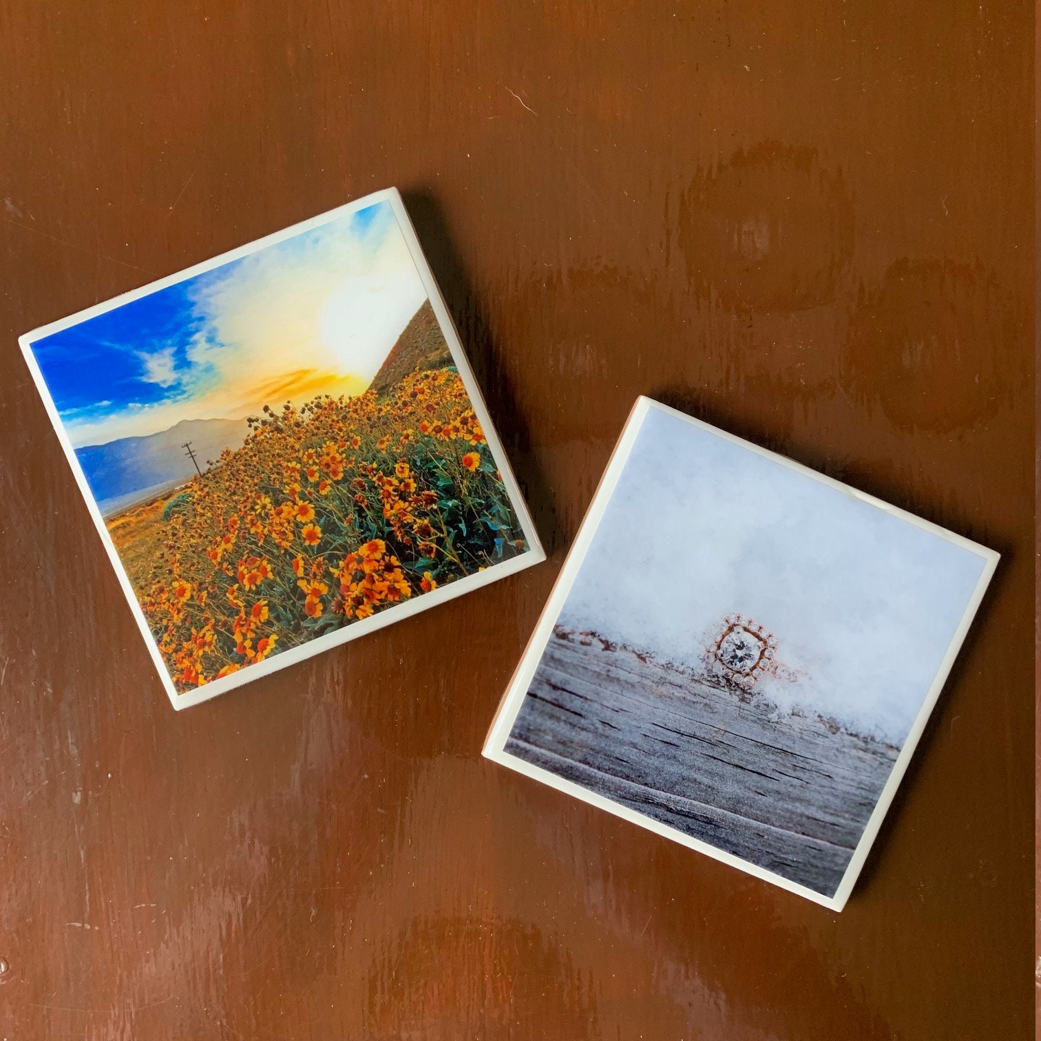 CUSTOM PHOTO COASTERS Set of 4 tile coasters photo Etsy.de