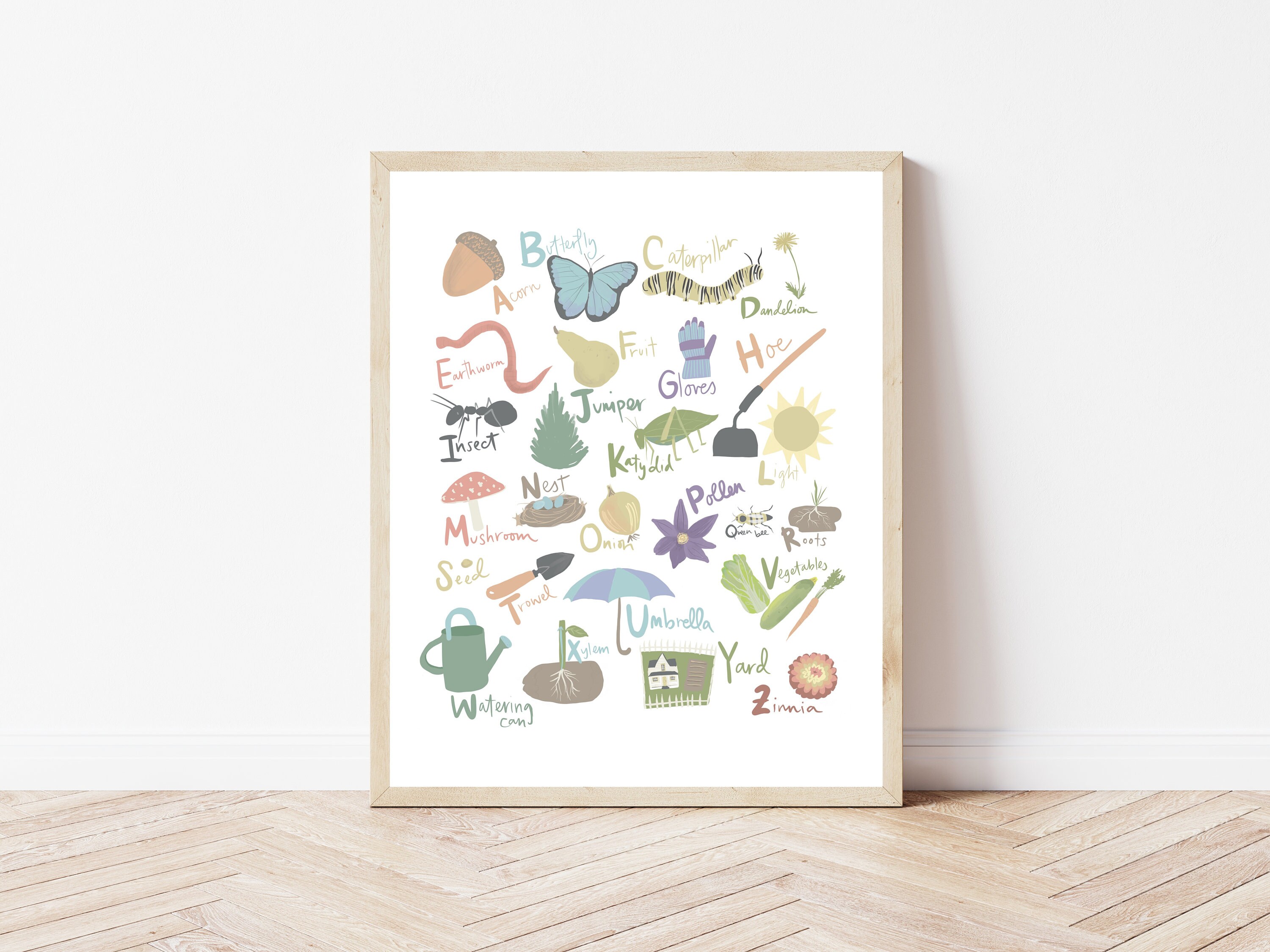Digital Download - Garden ABC & Number Nursery Print (16x20, 8x10 ...