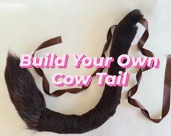 Build Your Own Cow Tail, Custom Kawaii, Faux Fur, Taurus, Bull, Buffalo, Horse, BYO Create your Own Costume Tail for Cosplay, gift ideas