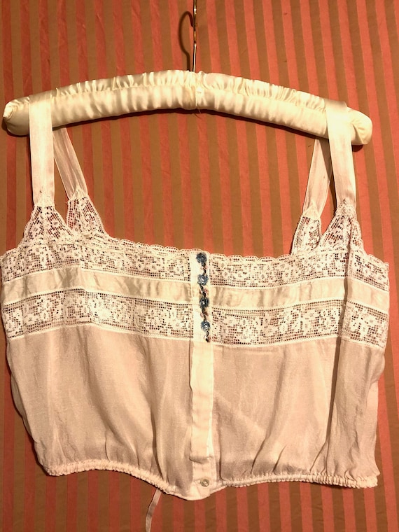 Edwardian silk cami with embroidery