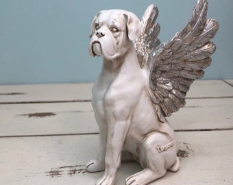 Boxer Dog (x1) Memorial Angel Ornament, Rainbow Bridge