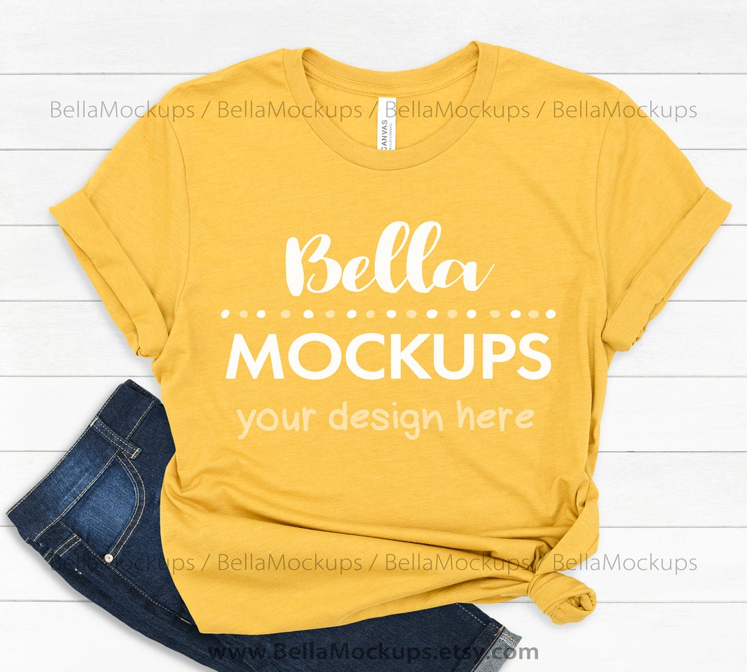 bella canvas heather yellow gold