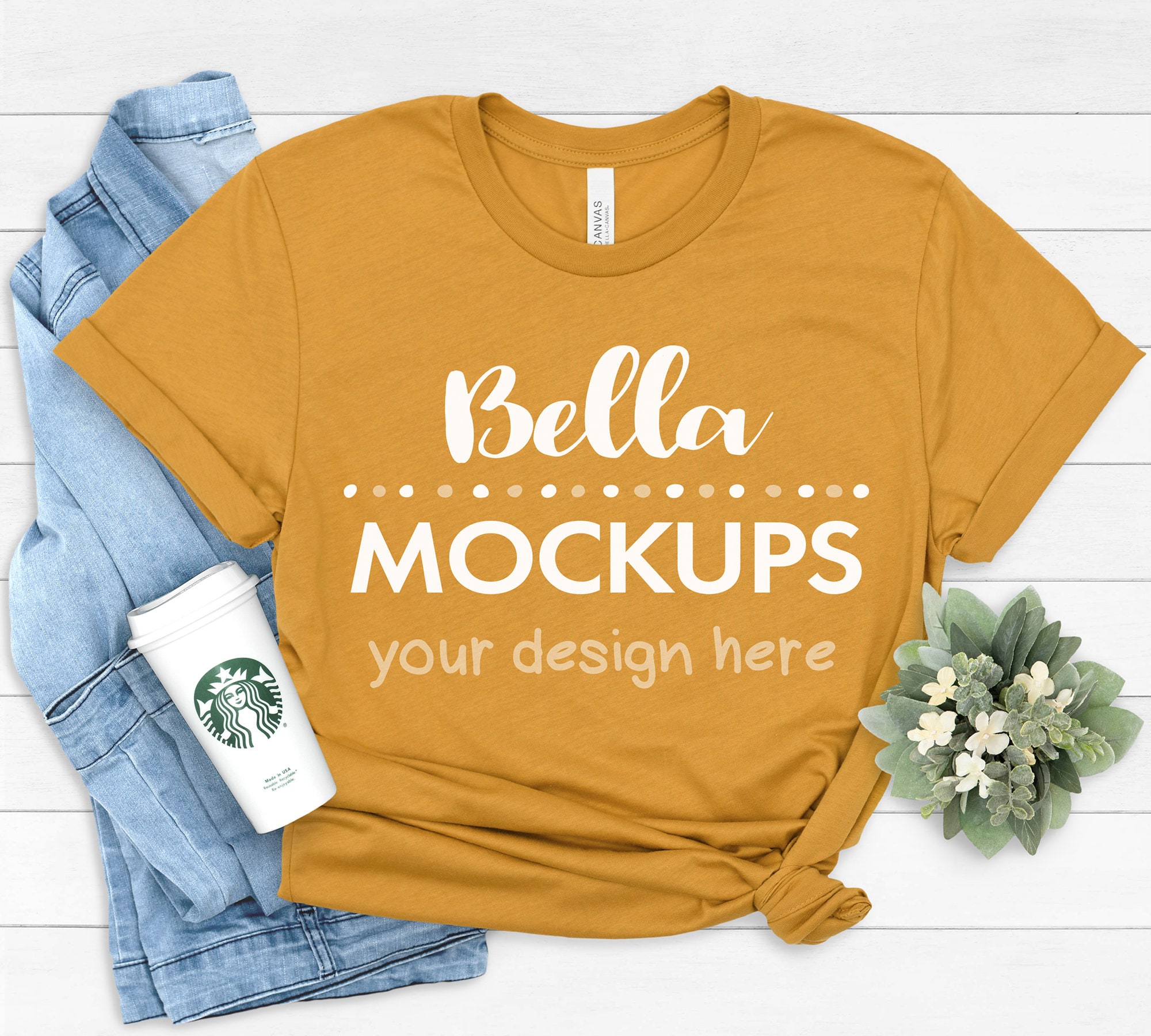 Download Bellacanvas 3001 Mustard T Shirt Mock Up Mustard Yellow Etsy