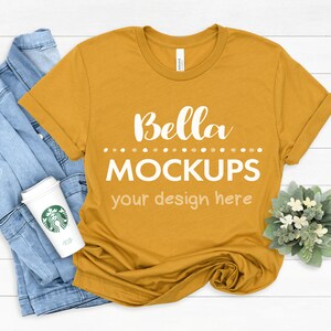 Download Bellacanvas 3001 Mustard T Shirt Mock Up Mustard Yellow Etsy