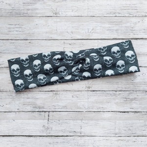 Skulls on Charcoal Stretch Headband