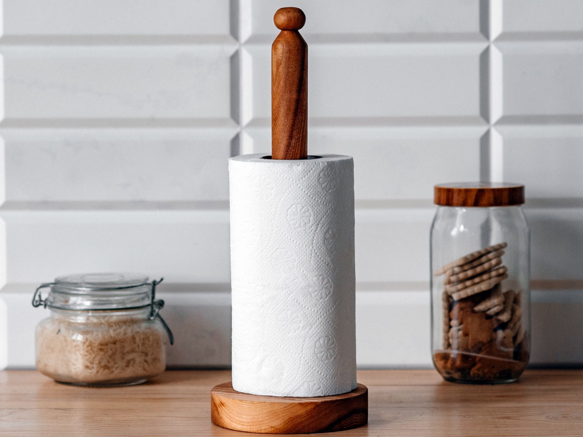 Paper towel holder wood 6/ 7/ 8 Towel Rack Etsy