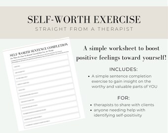 self help worksheets etsy