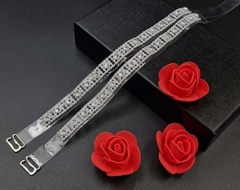 Decorative straps for a hand made jewelry bra BS002376 Silver