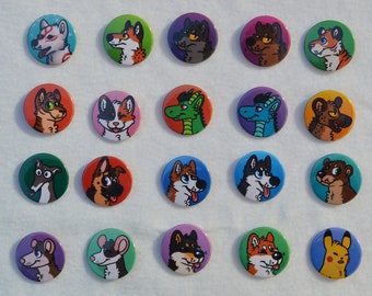 Animal Furry Pinback Buttons 38mm