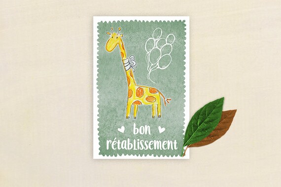 Carte Bon Retablissement Girafe Etsy Carte Bon Retablissement Girafe Etsy