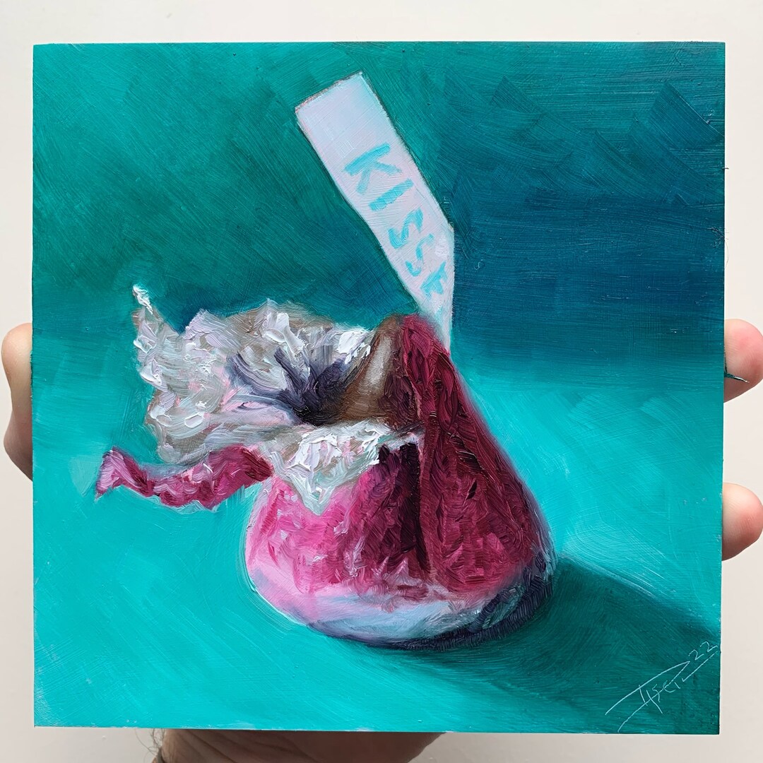 Hersheys Kiss Oil Painting Etsy