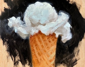 Gelato - 15x15cm Giclée Fine art print of an original oil painting