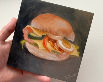 Gezonde sandwich - olieverfschilderij