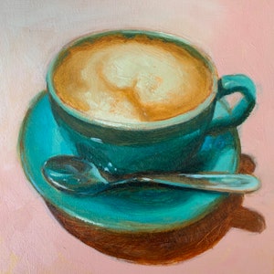 Cappuccino olieverfschilderij image 2