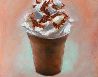 Ice coffee oil painting