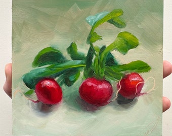 Radishes - oil painting