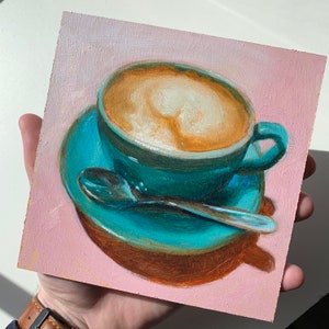 Cappuccino olieverfschilderij image 1