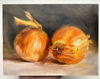 Onions - oil painting