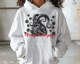 Felpa con cappuccio Merry Krampus - Felpa natalizia horror